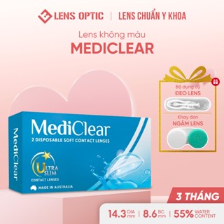 Kính áp tròng Mediclear - Úc trong suốt dùng 3 tháng, lens trong suốt cận thị chính hãng -Lens Optic