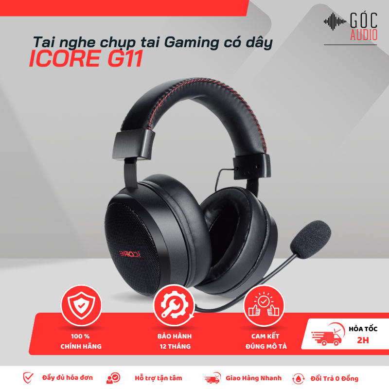 TAI NGHE GAMING ICORE G11 - LED ĐỈNH CAO - ÂM THANH SỐNG ĐỘNG - GÓC AUDIO