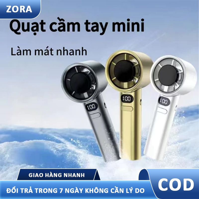 Quạt cầm tay mini, 120 cấp độ điều chỉnh tốc độ gió, trang bị màn hình LCD, sạc USB tốc độ cao