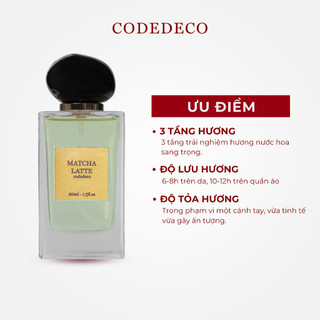 Tinh dầu thơm unisex CODEDECO Matcha Latte 50ml - Ngọt dịu, Thanh mát