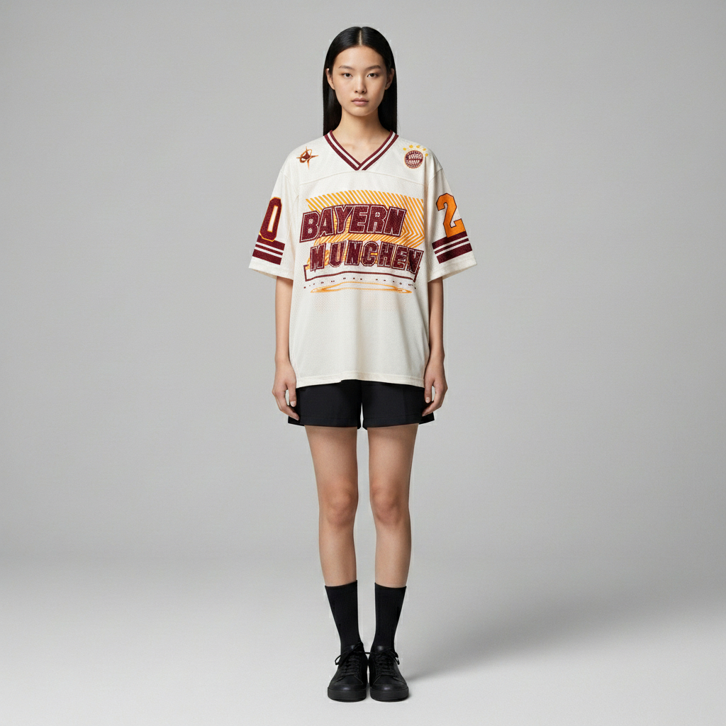 Áo Bóng Đá Jersey Bayern Munich Kem Design SS26, Vải Stri-Bezel Co Giãn Cao, Thoáng Mát, Bền Màu