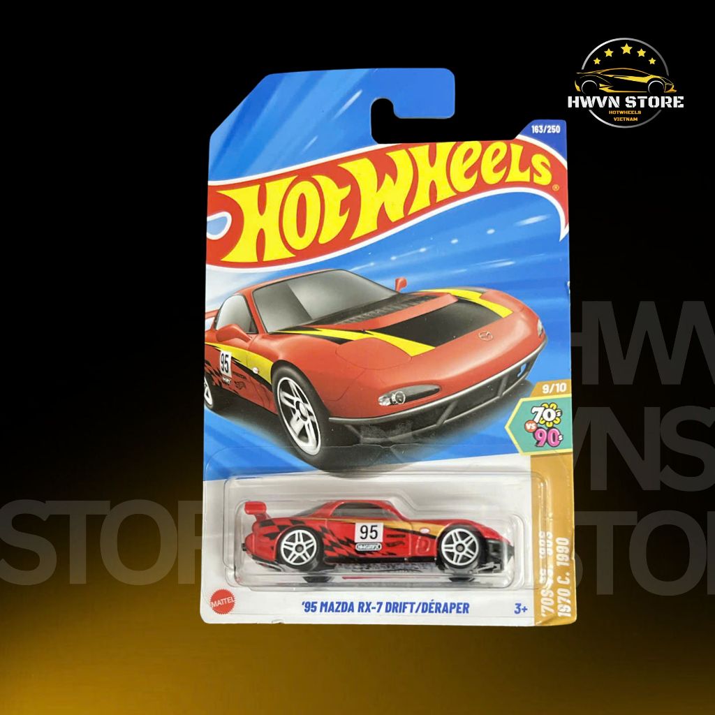 Xe mô hình Hotwheels Mazda RX-7 Drift màu đỏ