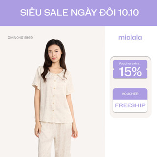Đồ bộ mặc nhà Mialala pyjama dáng ngắn lụa latin 5464 DMN02015464