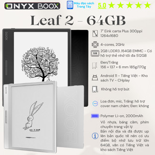 Máy đọc sách Onyx Boox Leaf 2 đen bản nội địa 64GB 