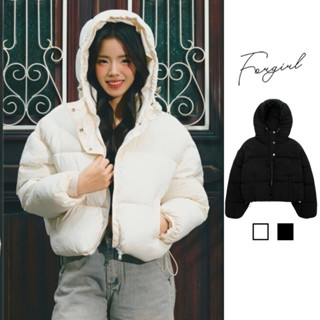 Áo khoác phao croptop Forgirl áo phao nữ có mũ dáng ngắn basic mùa đông siêu ấm T034
