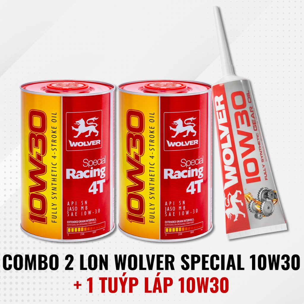 Nhớt xe tay ga WOLVER SPECIAL RACING 10W30 - Fully - Special 10W30 Wolver 10W30 JASO MB 0.8L GWMB19