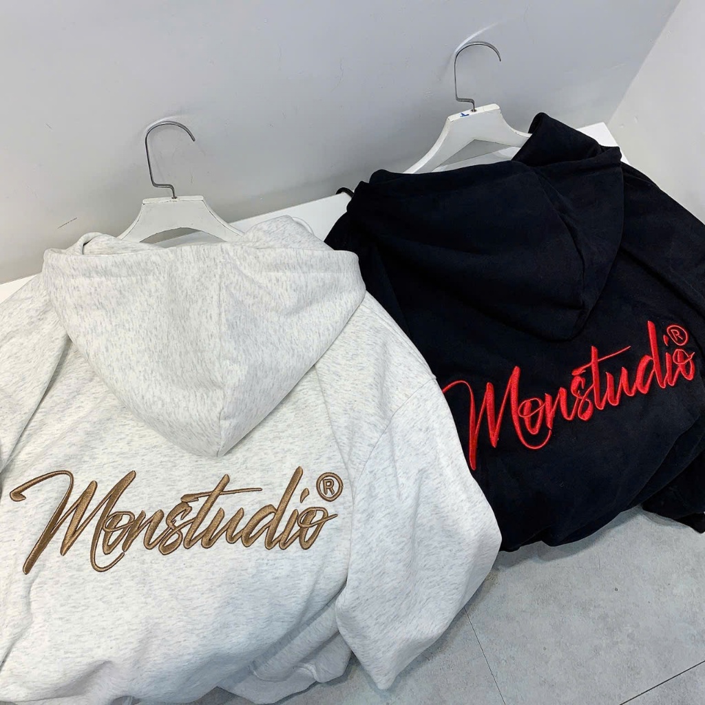[ NỈ ÉP MÙA HÈ MÁT ] Áo Khoác Hoodie Zip Xuân Hè THÊU NỔI 3D MON STUDIO Vải Nỉ Ép, Form Boxy Unisex, Có Túi Trong. | BigBuy360 - bigbuy360.vn