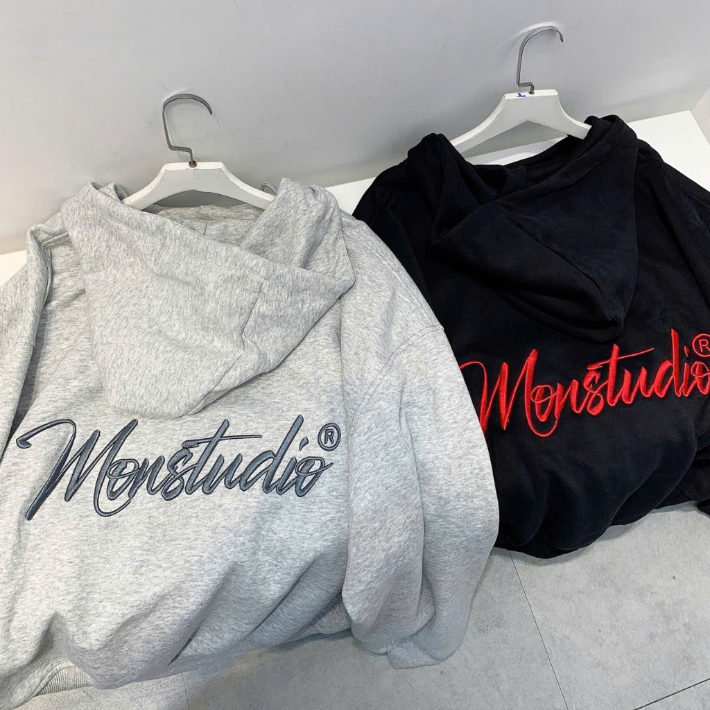 [ NỈ ÉP MÙA HÈ MÁT ] Áo Khoác Hoodie Zip Xuân Hè THÊU NỔI 3D MON STUDIO Vải Nỉ Ép, Form Boxy Unisex, Có Túi Trong. | BigBuy360 - bigbuy360.vn