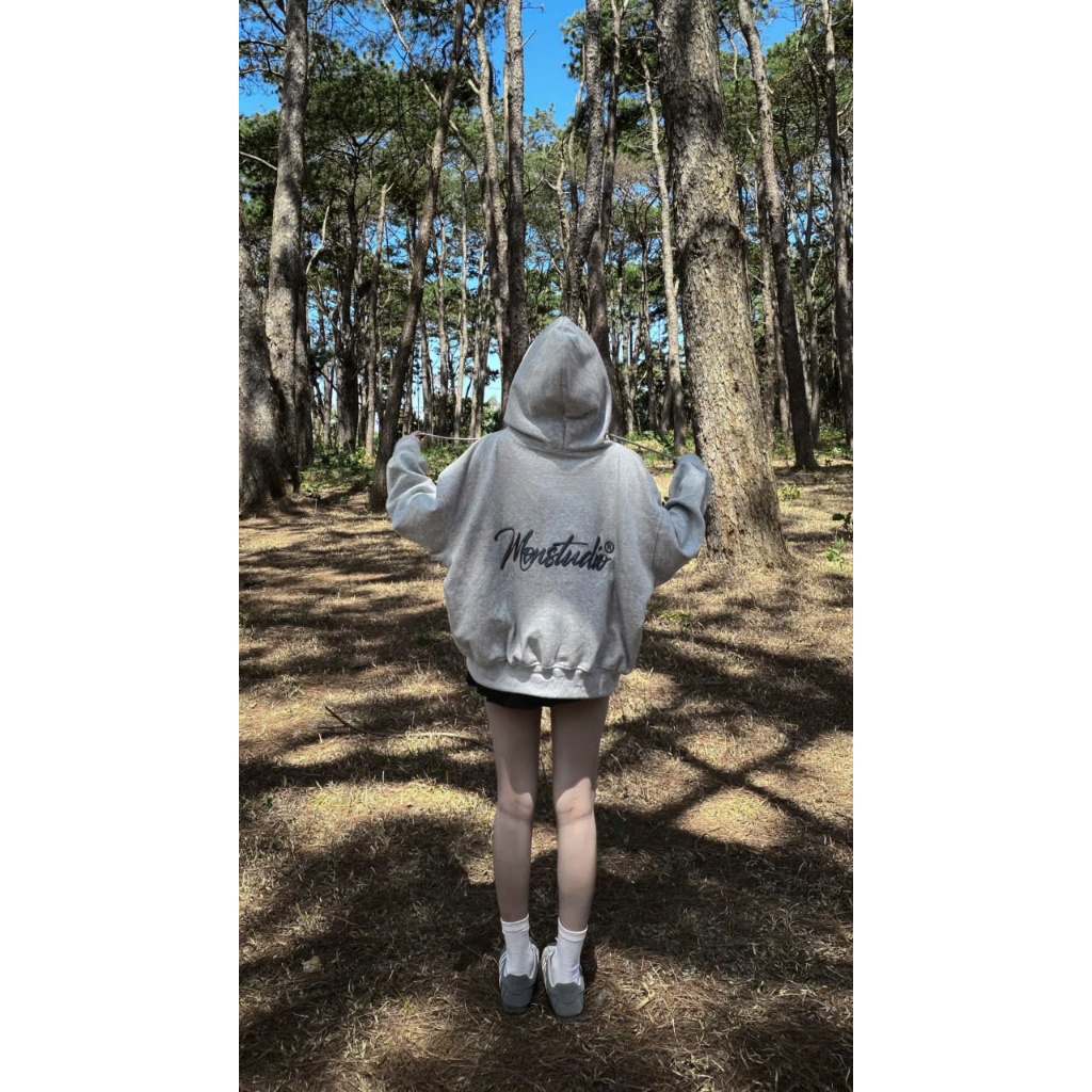 [ NỈ ÉP MÙA HÈ MÁT ] Áo Khoác Hoodie Zip Xuân Hè THÊU NỔI 3D MON STUDIO Vải Nỉ Ép, Form Boxy Unisex, Có Túi Trong. | BigBuy360 - bigbuy360.vn