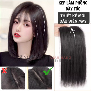  Kẹp phồng chân tóc giả nữ đẹp kiểu mới DẤU VIỀN CAO CẤP - GIÁ 1 BÊN 