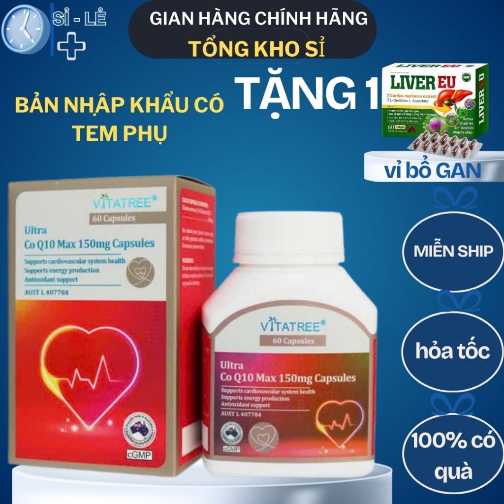 VITATREE COENZYME Q10 150mg – BẢO VỆ TIM KHỎE, GIẢM MỆT MỎI