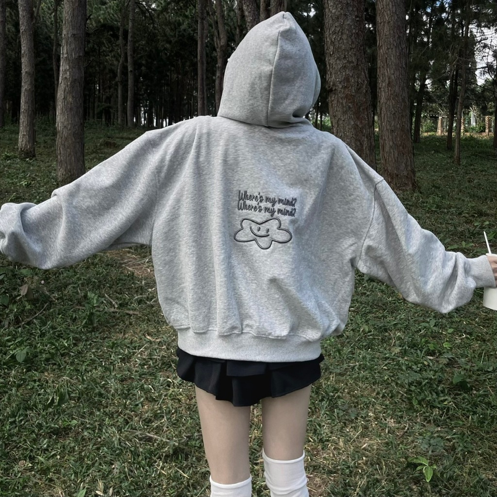 Áo Khoác Hoodie Zip Thu Đông Mon Studio THÊU NỔI 3D NGÔI SAO, Vải Nỉ Ép, Form Boxy Unisex , Có Túi Trong | BigBuy360 - bigbuy360.vn