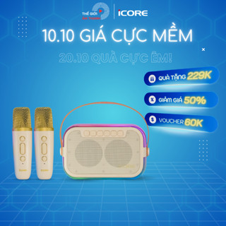 Loa karaoke mini bluetooth iCore ISM69 Kèm 2 Micro - THẾ GIỚI ÂM THANH