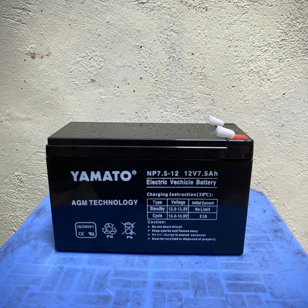 Ắc quy loa kéo, bình thuốc sâu, lưu điện cửa cuốn, xe điện trẻ em 12V-7.5Ah Yamato NP7.5-12 NHẬT BẢN giá gốc