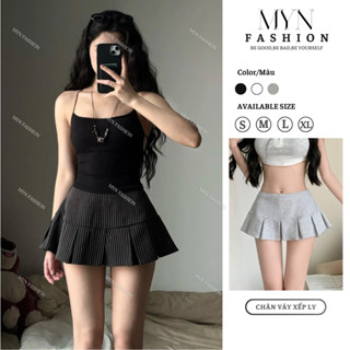  Chân váy xếp ly dáng ngắn chân váy ngắn xếp ly to Y2K chất liệu da cá hàng loại đẹp mềm mịn tôn dáng sang chảnh  MYN22  
