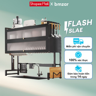  BMZAR Kệ chén có nắp đậy thép cacbon Kệ bát trên bồn rửa bát 65-125CM Kệ úp chén Có thể chịu được 200kg 