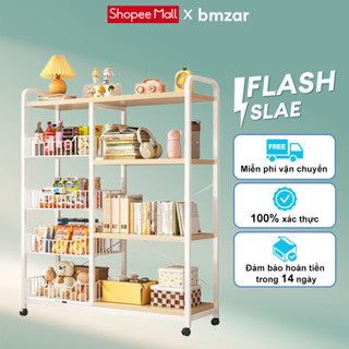 BMZAR Kệ lò vi sóng 3 4 tầng kệ bếp đa năng kệ để lò nướng kèm giỏ Kệ để đồ nhà bếp có ngăn tủ mặt gỗ MDF