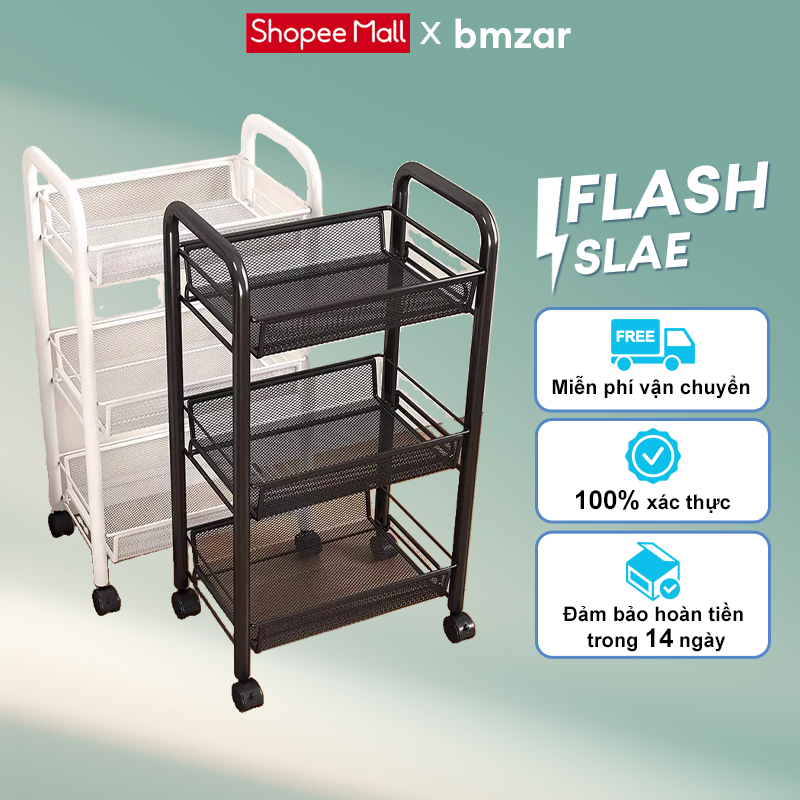 BMZAR Xe đẩy Spa 3 4 5 tầng Lưới sắt 100% đa năng Có bánh xe
