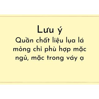 Quần ngắn lụa lá mỏng, quần mặc trong váy nữ