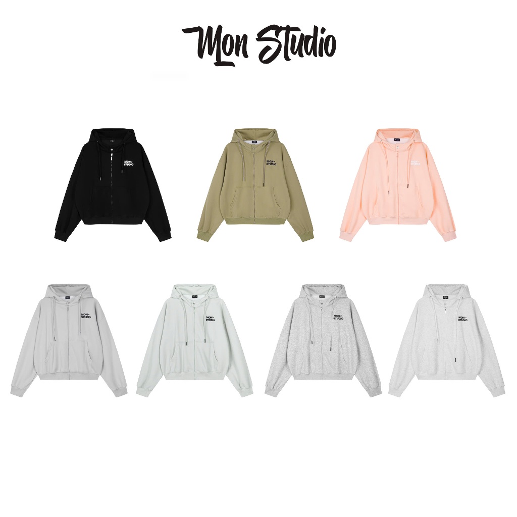 Áo Khoác Hoodie Zip Thu Đông IN NỔI DẬP NỔI MON STUDIO Vải Nỉ Ép, Form Boxy Unisex Nam Nữ Đều Mặc Được, Có Túi Trong | BigBuy360 - bigbuy360.vn
