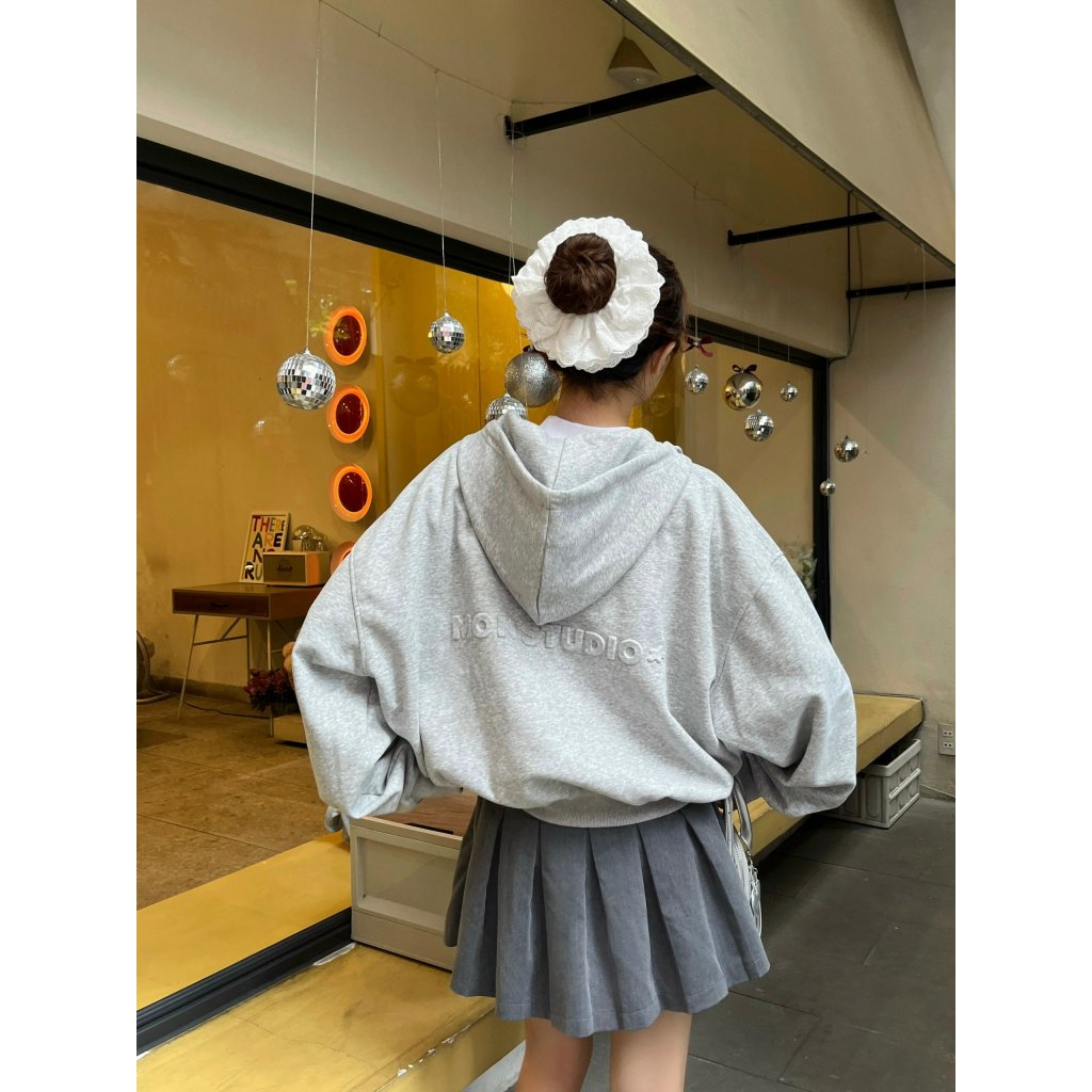 Áo Khoác Hoodie Zip Thu Đông IN NỔI DẬP NỔI MON STUDIO Vải Nỉ Ép, Form Boxy Unisex Nam Nữ Đều Mặc Được, Có Túi Trong | BigBuy360 - bigbuy360.vn