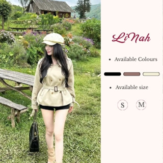  Áo khoác kaki 2 lớp thắt eo kèm đai cá tính hot trend. Áo khoác mang to cổ bẻ phối 2 hàng cúc lên hình cực xinh H63 