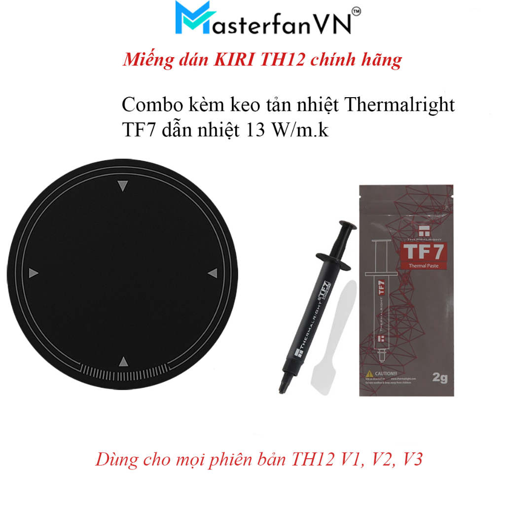 Tấm dán mặt lưng quạt tản nhiệt sò lạnh Kiri TH12 thay thế zin nguyên chiếc đệm silicon TH12 Pro V1 
