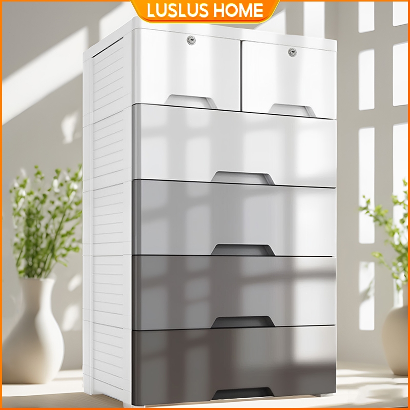 LUS Tủ Nhựa Để Đồ Tủ Lưu Trữ Đồ Dạng Ngăn Kéo Dày Tủ Phòng Ngủ Nhiều Tầng Kệ Để Đồ Thước Lớn Hộp Đựn