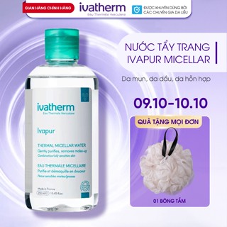 Nước tẩy trang giàu khoáng chất cho da dầu mụn, nhạy cảm da Ivatherm Ivapur Micellar Water 250ml - IVATHERM
