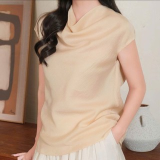   BOHEE  Áo Kiểu Nữ Cổ Đổ Sát Nách A587 Cột Dây Sau Lưng Chất Liệu Tơ Xước Mềm Mại 