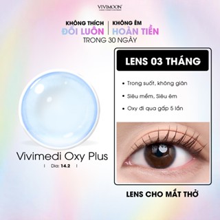 Kính áp tròng cận trong suốt 3 tháng không giãn chống ánh sáng xanh chất liệu cao cấp Vivimoon (Giá 01 chiếc)