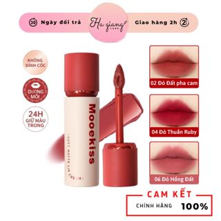  Son Kem Lì Mooekiss Nắp Đỏ Lâu Trôi Son Kem Bùn Mịn Lì Mooekiss Nắp Đỏ 06 Đỏ Hồng Đất 