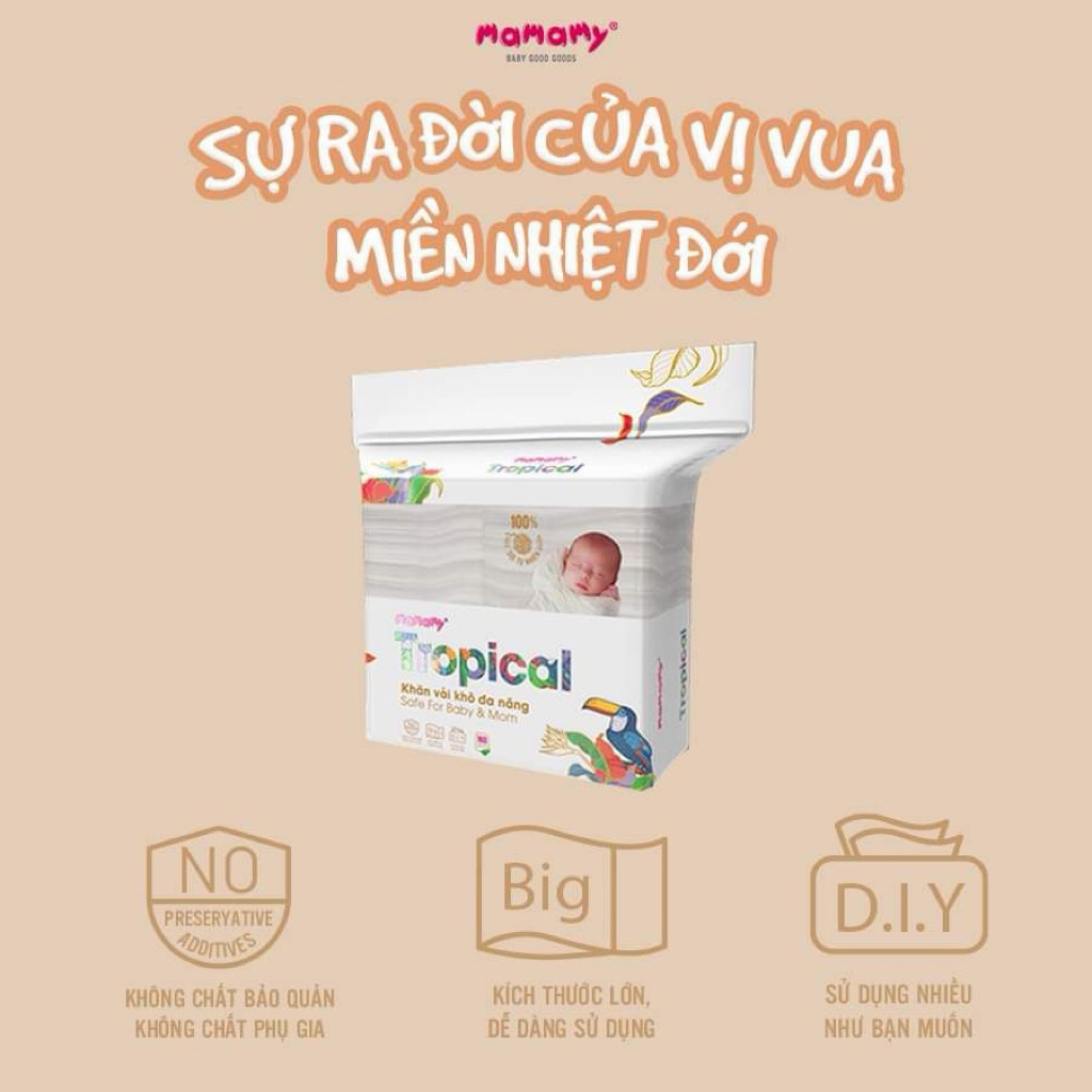 COMBO 3 KHĂN VẢI KHÔ ĐA NĂNG MAMAMY TROPICAL