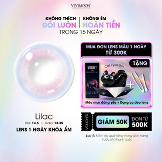 01 Chiếc Kính áp tròng VIVIMOON lens khóa ẩm 1 ngày màu hồng tím Lilac (x2 để đặt 1 đôi)