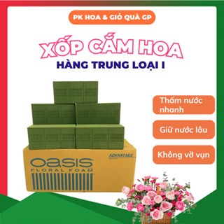 [4 Viên] Xốp Cắm Hoa Tươi Hàng Trung Chính Hãng, Xốp Màu Xanh Loại 1 Giữ Nước Lâu Không Bị Vỡ Vụn