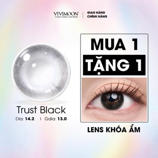 Kính áp tròng VIVIMOON LENS cận khóa ẩm màu đen tự nhiên Trust Black Moisture 3 - 6 tháng (Giá 01 đôi)