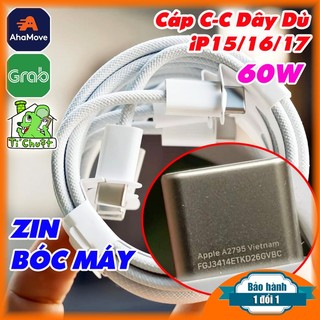Cáp c-c 60w dây dù dài 1m cho máy táo ip15/16/17 mtb gen 10 chính hãng