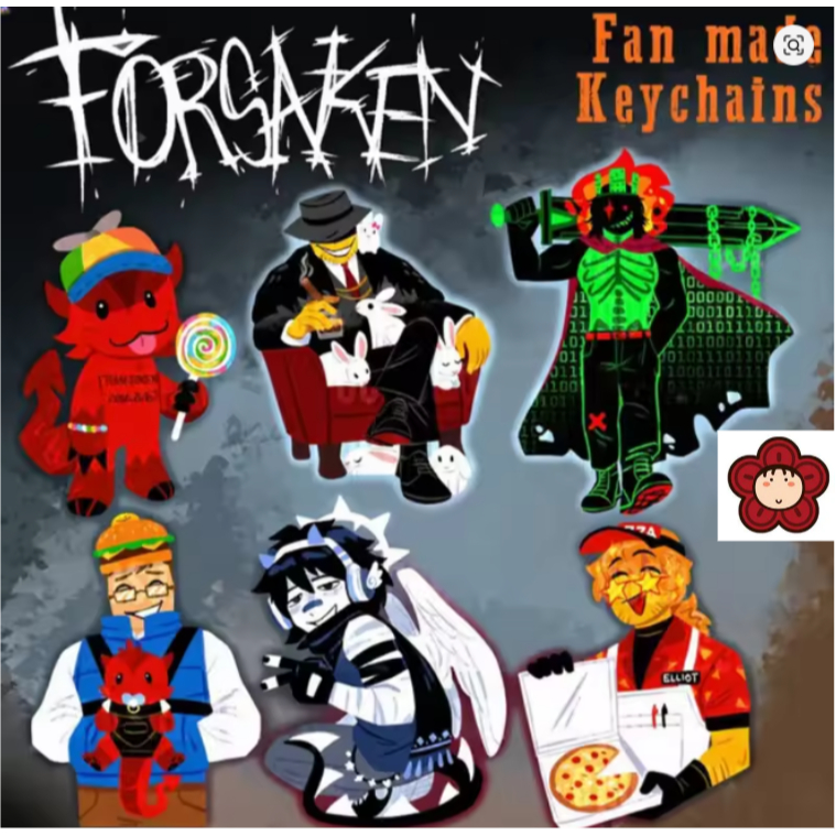 Móc khoá Forsaken Acrylic Keychain Mafioso, 1x1x1x1, 007n7, Two Time, Elliot，Cute cartoon game Chara