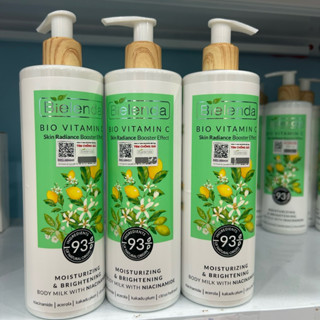  Sữa Dưỡng Thể Trắng Da Bielenda Bio Vitamin C With Niaciamide cho làn da đen sạm không đều màu nhiều thâm mụn 400ml 