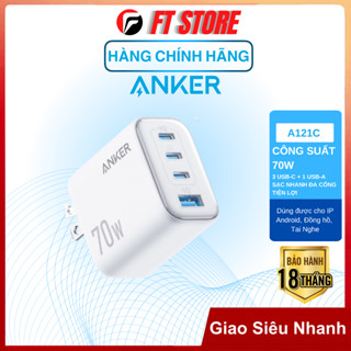  Củ sạc Anker Zolo 4-Port Wall Charger 70W - A121C Sạc nhanh vượt trội nhỏ gọn an toàn 