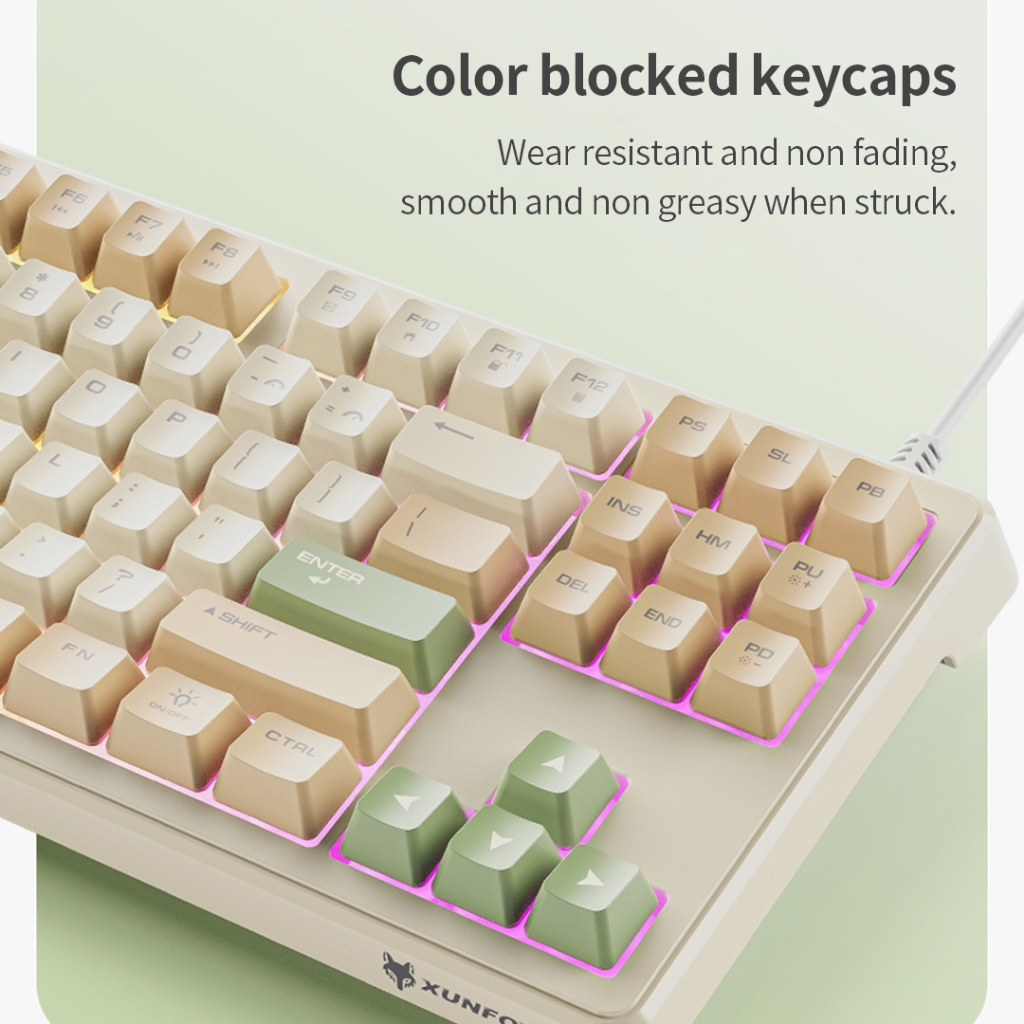XUNFOX K60 BànPhím Gaming 87 Phím Có Dây / Đèn RGB / 19 Phím Anti-ghosting | BigBuy360 - bigbuy360.vn