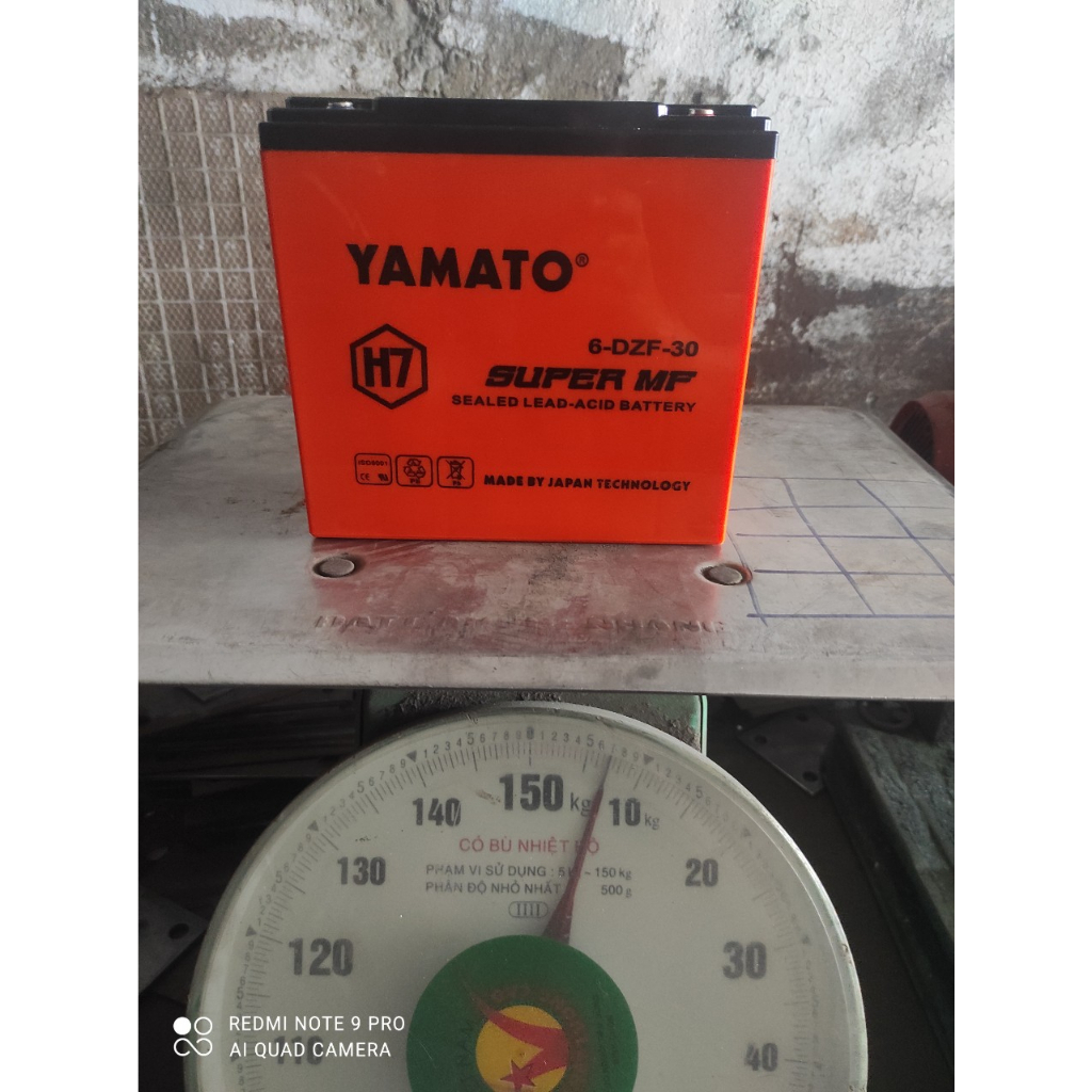 Ắc quy Xe Đạp Điện Yamato H7 12V-30AH 6-DZF-30 (hàng CAO CẤP) dùng  chạy quạt 12v,loa kéo,ups, kích điện
