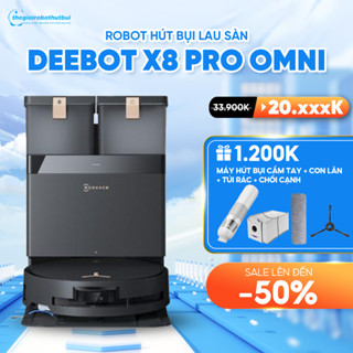 [ 10.10 RẺ VÔ ĐỊCH ] Robot hút bụi Ecovacs Deebot X8 Pro Omni – Bản Quốc Tế 2025 - Lực hút 18000Pa - Chính Hãng