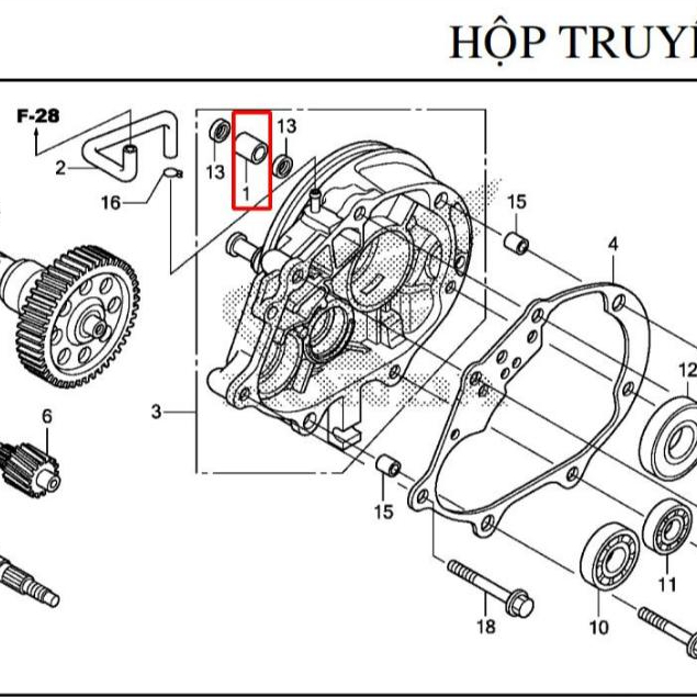 BẠC PHỚT CAM PHANH AB / CLICK / LEAD 110 / LEAD 125 - HÀNG ZIN -11204KGF900 -91201434003