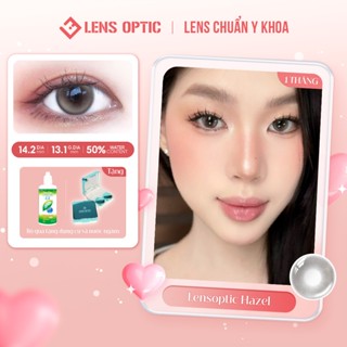 Kính áp tròng 1 tháng LENS OPTIC màu HAZEL, lens khoá ẩm, an toàn cho mắt nhạy cảm - LENS OPTIC