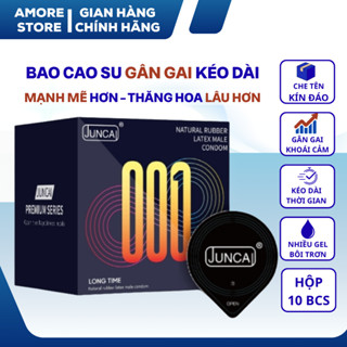  Bao Cao Su Juncai Longtime – Gân Gai Kéo Dài Nhiều Gel Bôi Trơn Siêu Mỏng Chân Thật – Hộp 10 Cái 