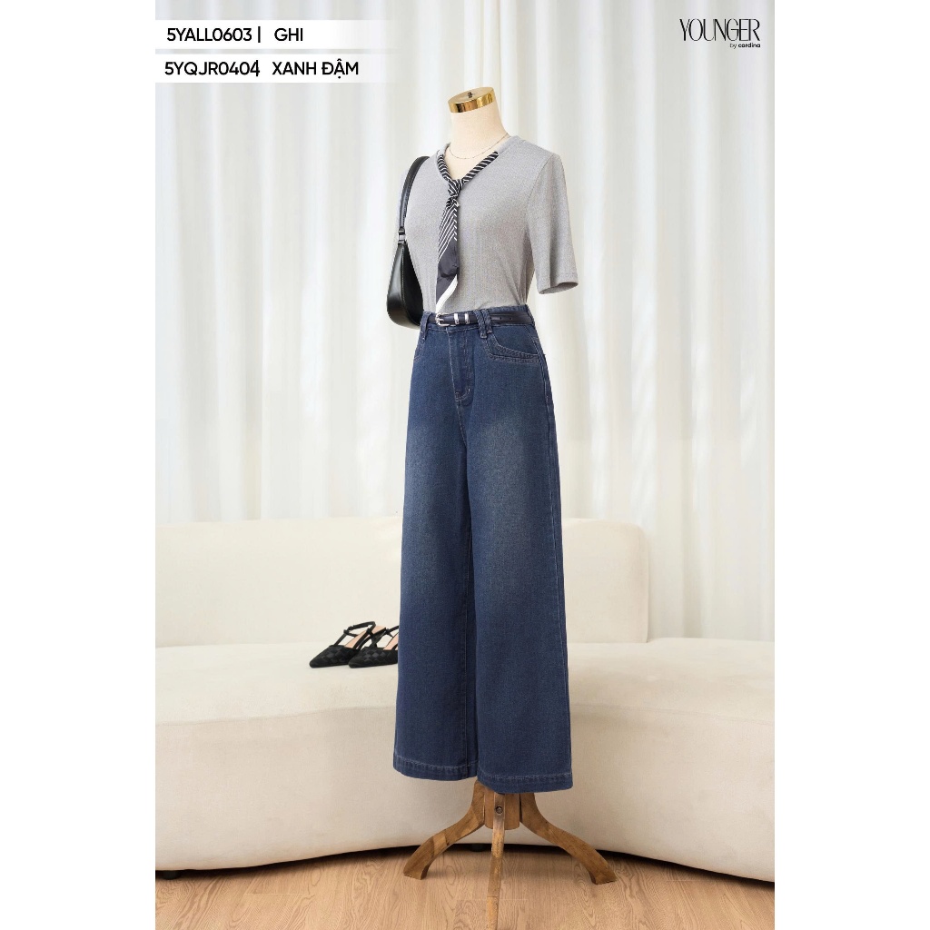 5YQJR04 Quần jean suông cạp cao Cardina by Younger.