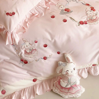 Bộ Vỏ Chăn Ga Gối Cotton 100S Sợi Dài Thoáng Khí Hoạ Tiết Thêu Thủ Công