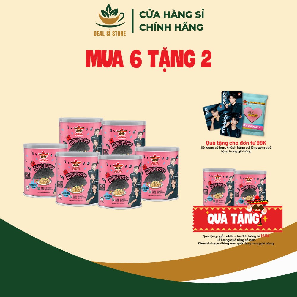 Combo 6 Khoai Tây Mister Potato Ghost Pepper Vị Ớt Carbonara 40G