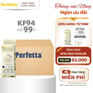 (TẶNG KF94 ĐH 199K) Thùng 200 Cái Khẩu Trang Y Tế Perfetta KF94 20 Cái/Hộp - Thanh Nẹp Mũi Mềm Mại